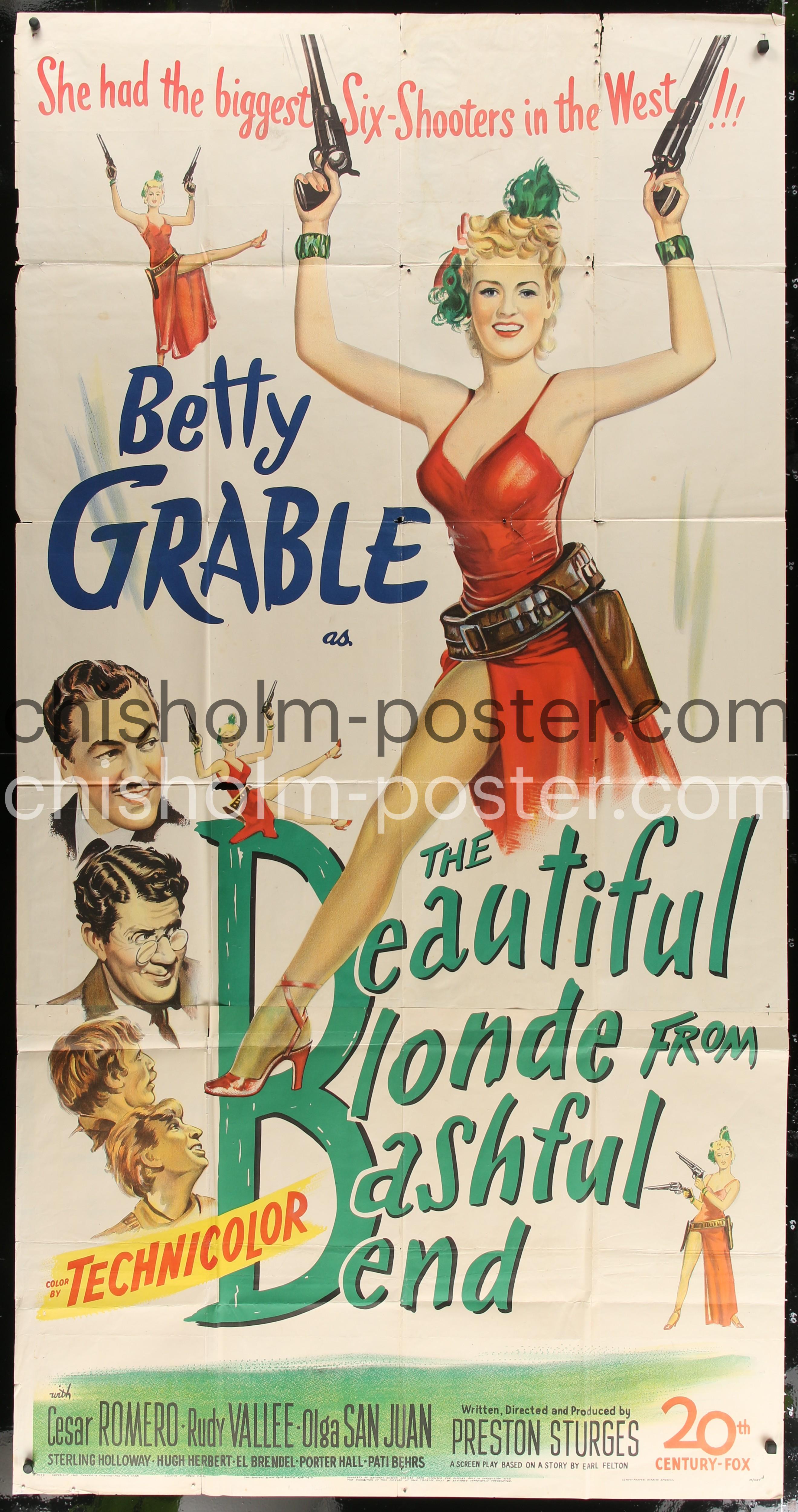 The Beautiful 2024 Blonde from Bashful Bend 1949 original vintage lobby card