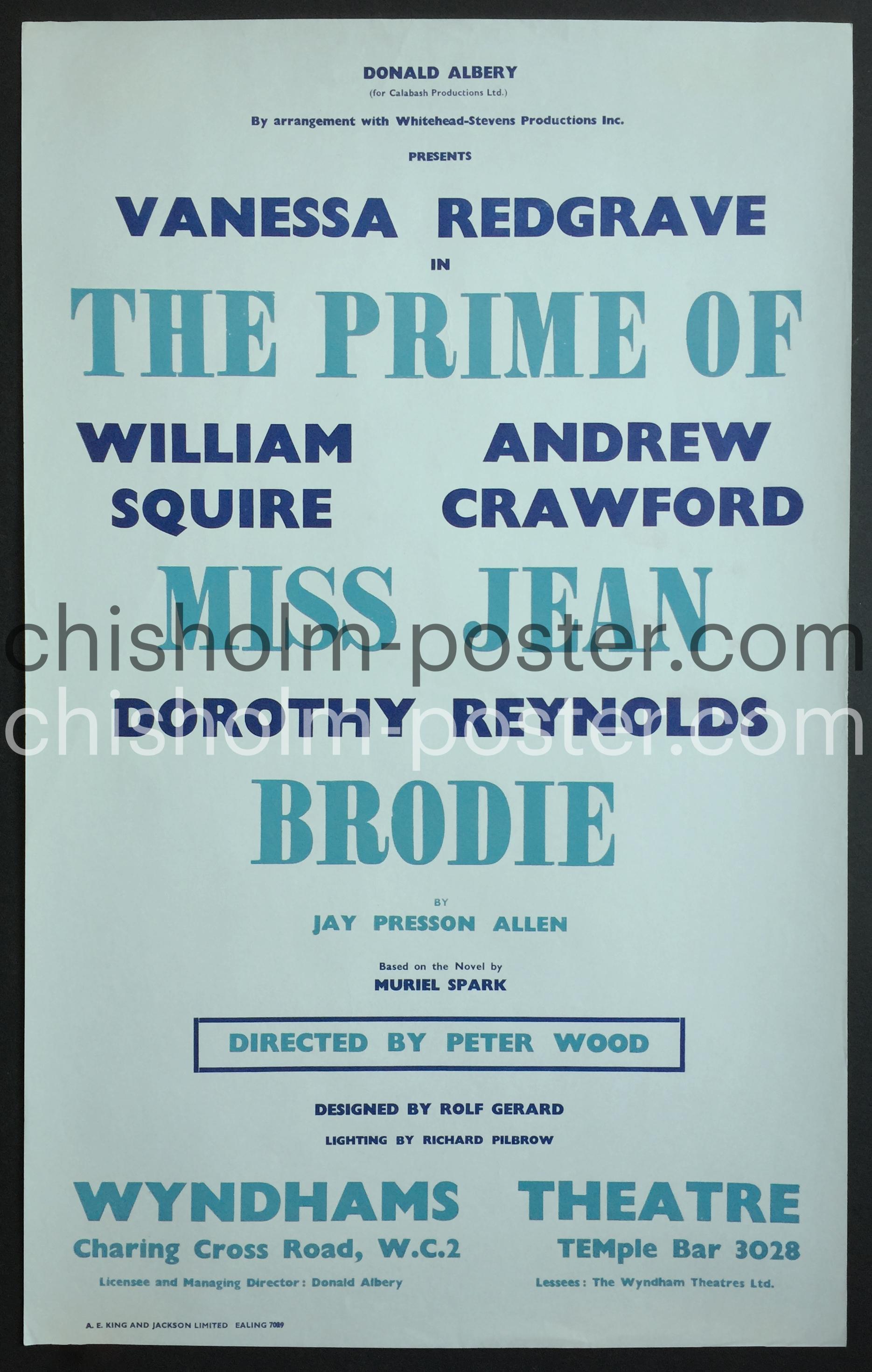 The Prime of Miss Jean Brodie Wyndhams Theatre 1966 Original