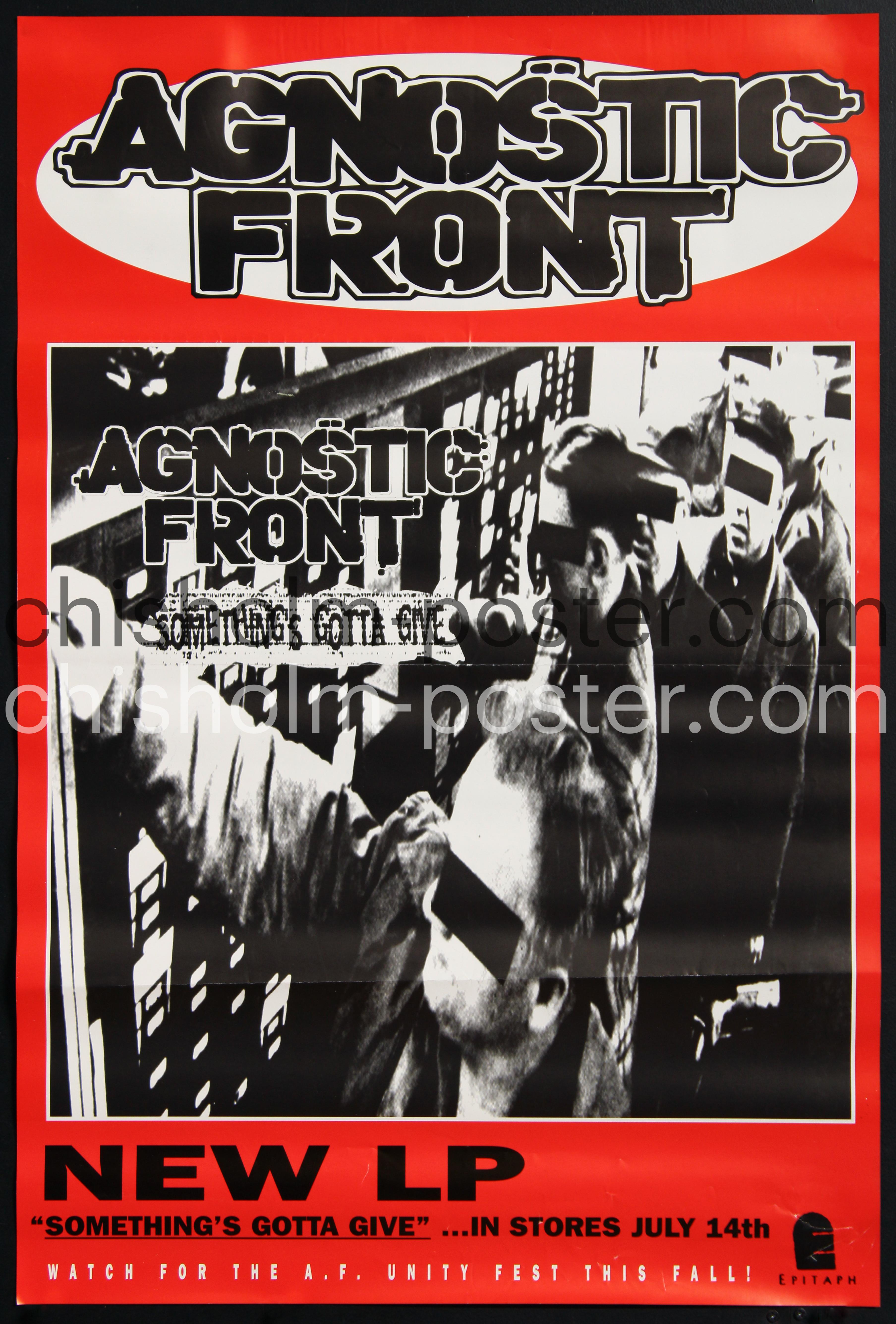 Agnostic Front - NEW LP Something's Gotta Give | Original Vintage Poster |  Chisholm Larsson Gallery