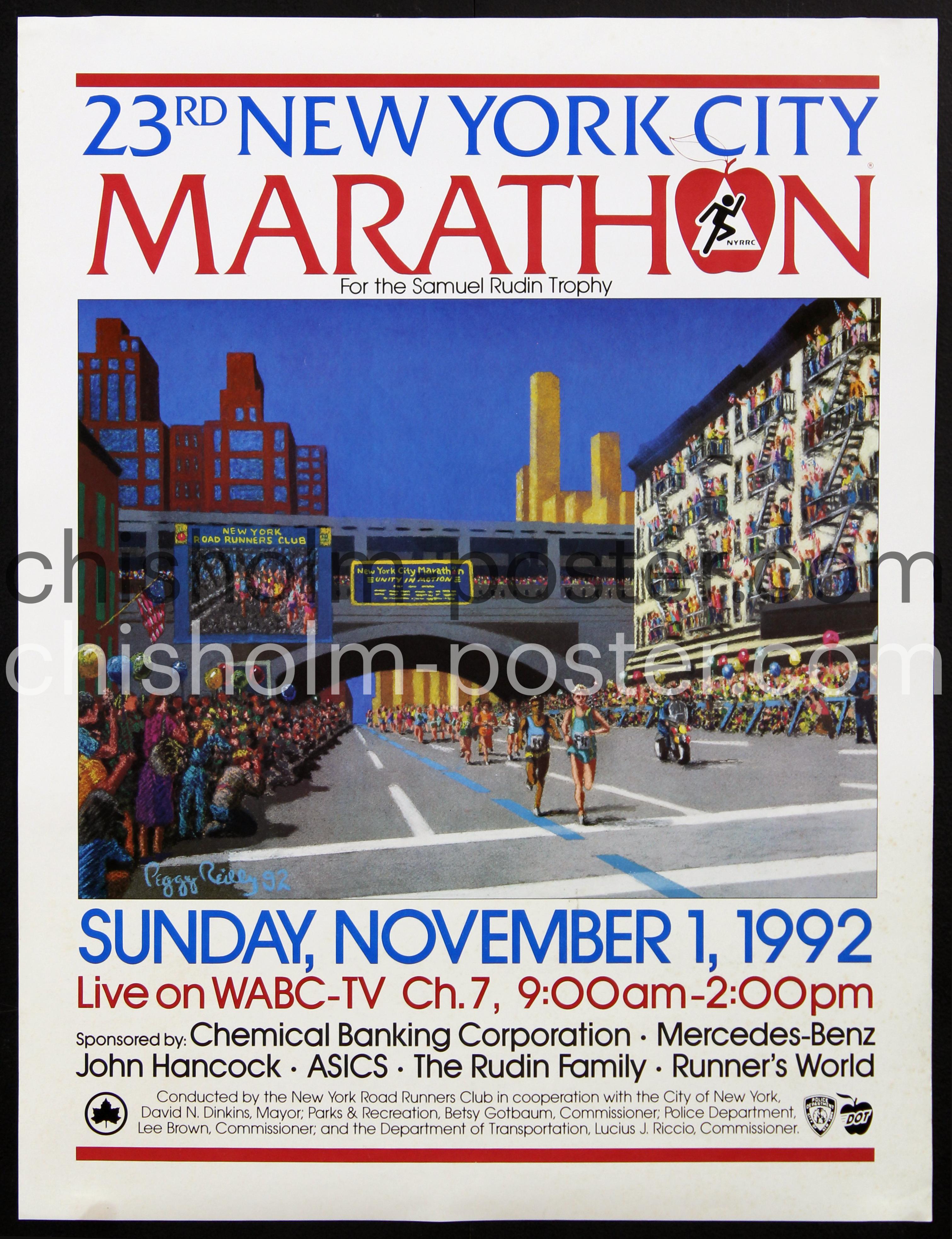 1986 Vintage Original Leggs New York City offers Women’s Marathon poster 18x26