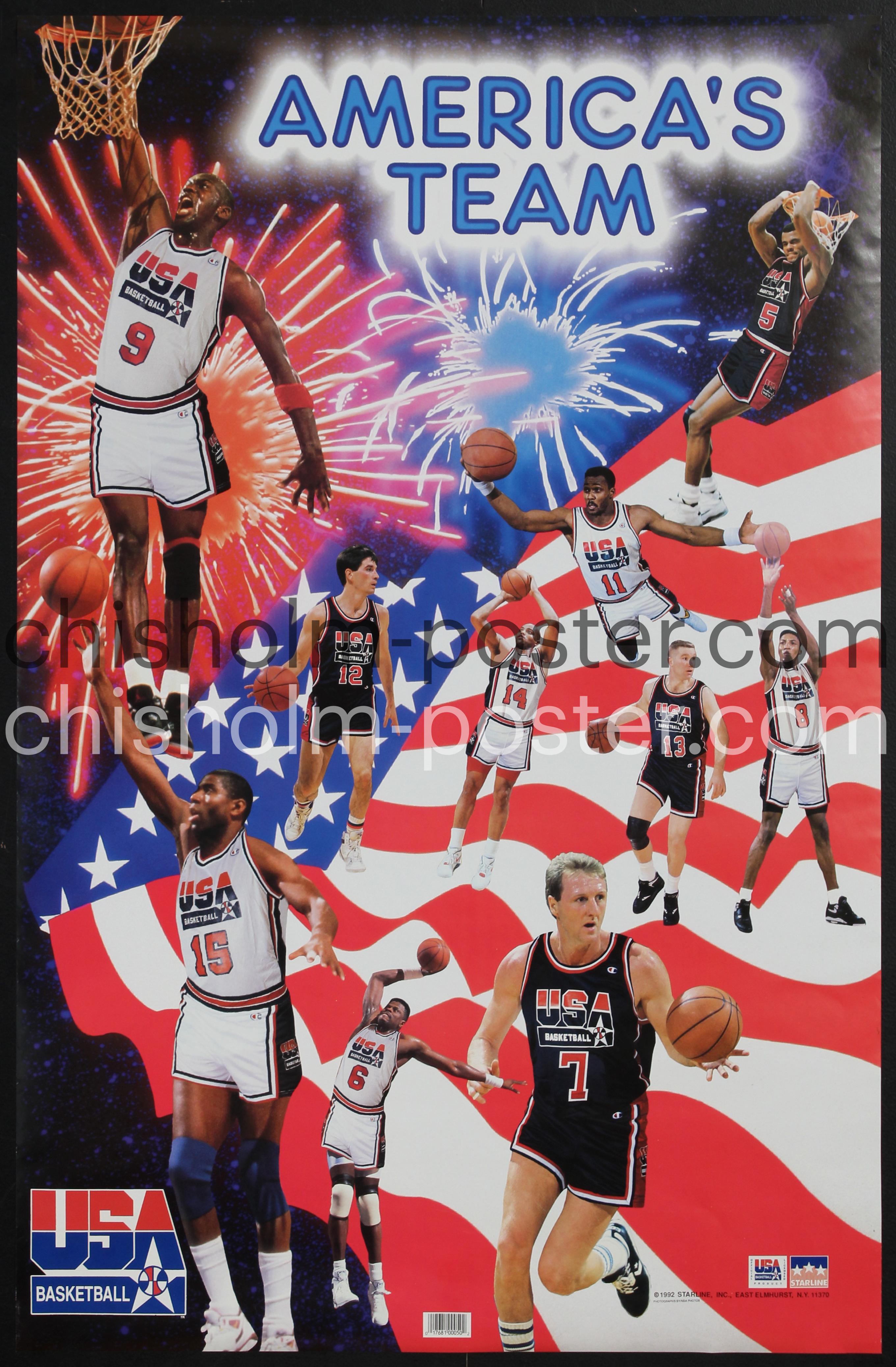 LARGE - USA Basketball - America's Team - Barcelona Olympics 1992 