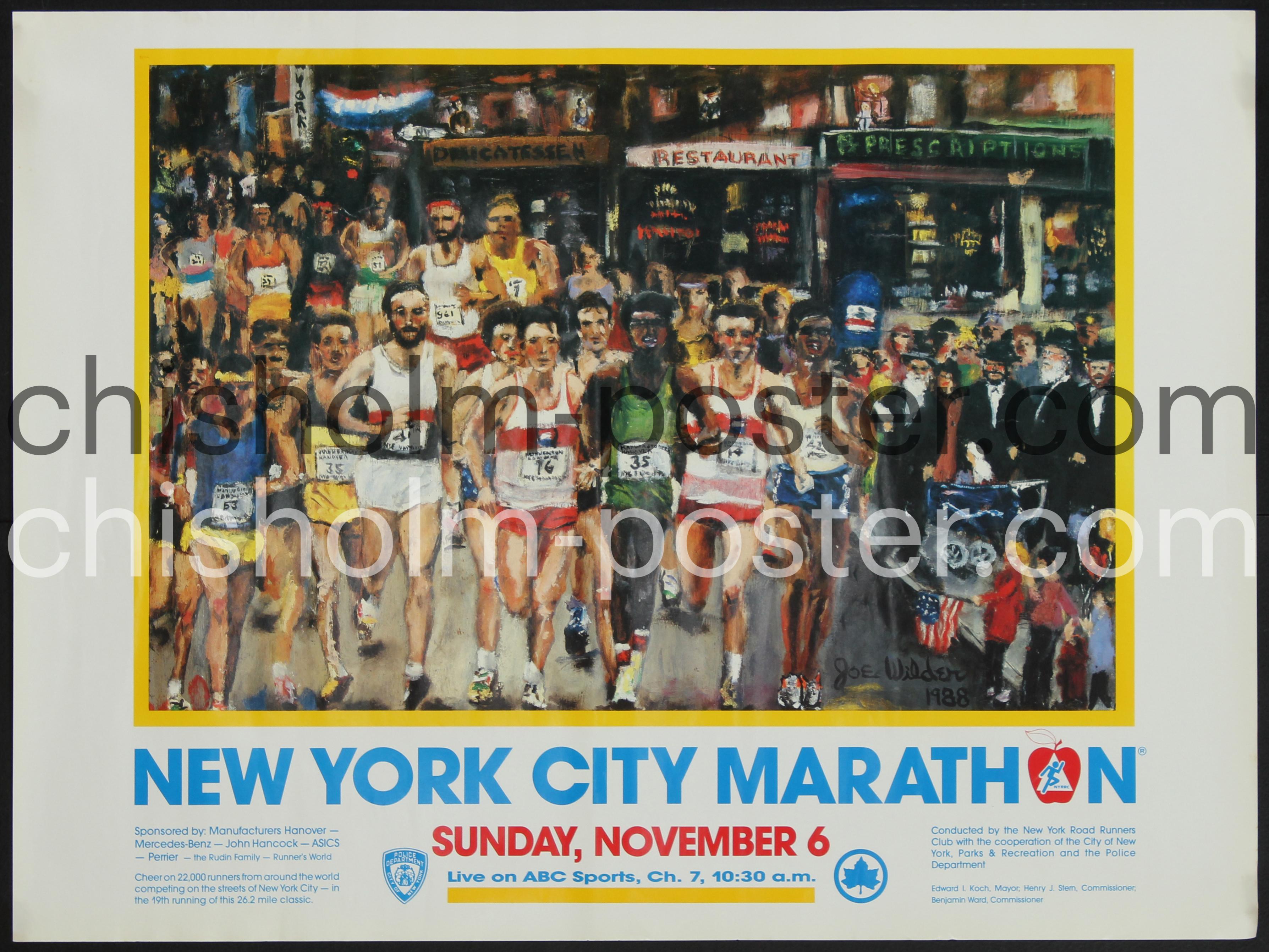 New York City Marathon Poster 1989 22 x 33 outlet