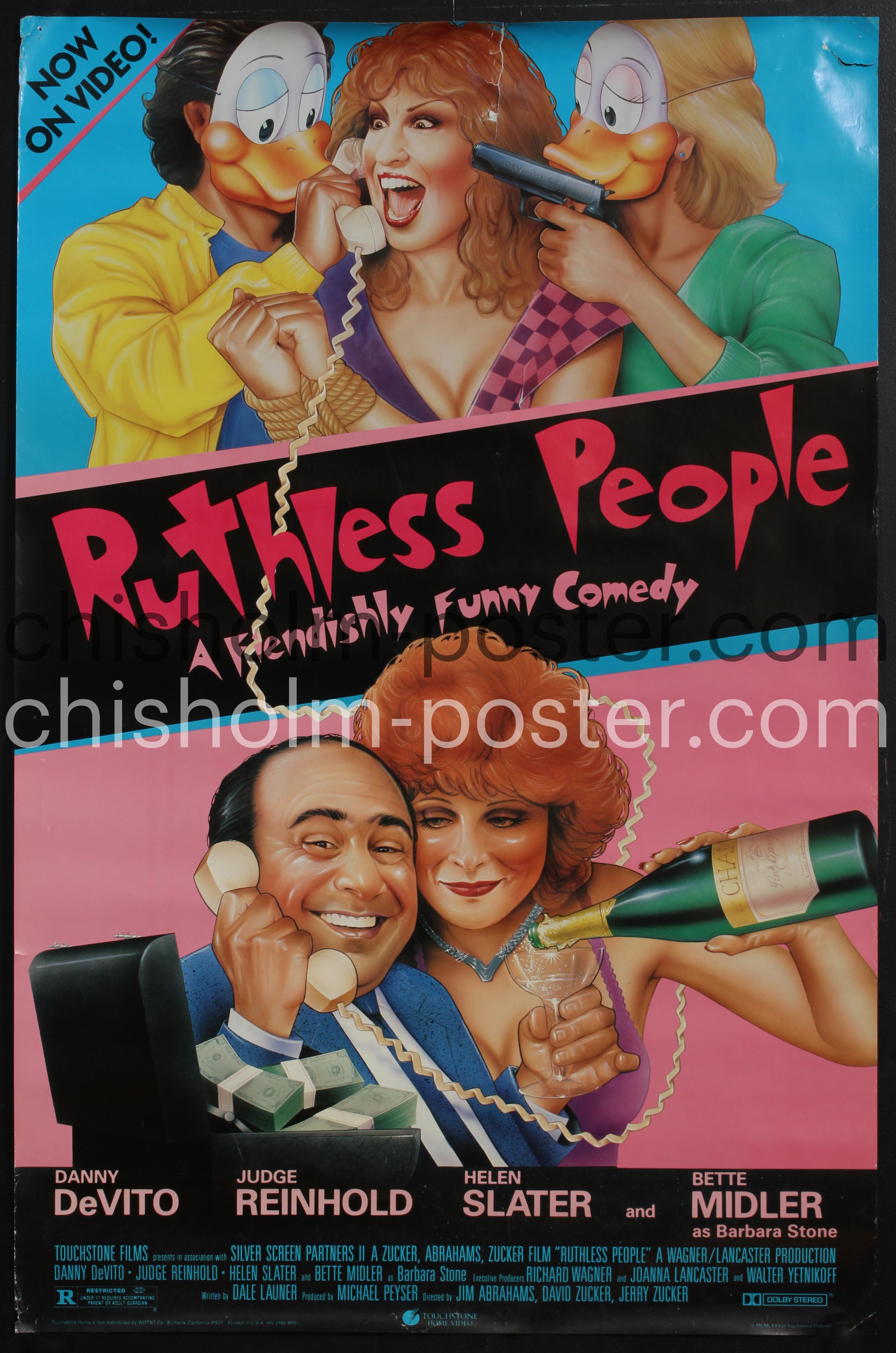 Ruthless People 1986 Original One Sheet Folded 26 x good 40 Movie Poster Bette Midle