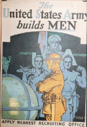 The United States Army Builds Men, The | Original Vintage Poster ...