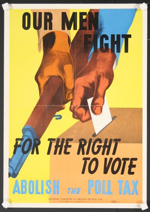 a poster of hands holding a paper and a gun