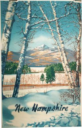 a painting of a snowy landscape