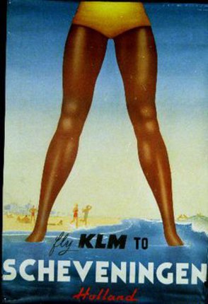 a poster of legs on the beach