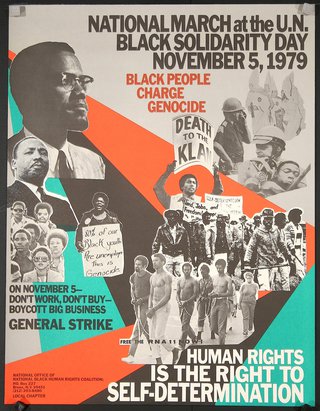 National March at the U.N. - Black Solidarity Day | Original Vintage ...