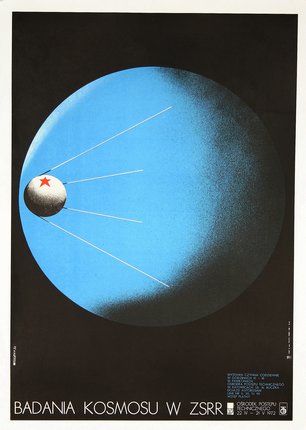 a poster of a satellite