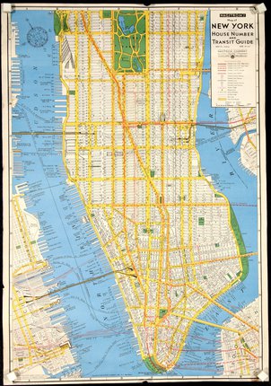 Hagstrom's Map of New York - House Number and Transit Guide | Original ...