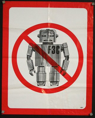 a poster with a robot on it