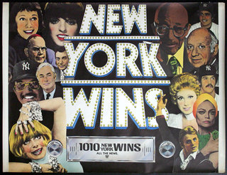 New York Wins 1010 (Radio)- All the News, Original Vintage Poster