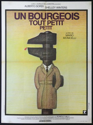 a poster of a man with a camera head