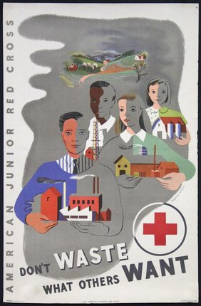 a poster of a red cross