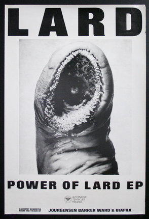 a poster with a large mouth