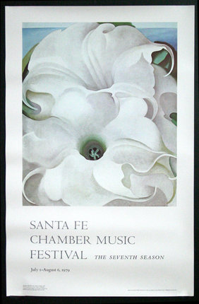 a poster of a white flower