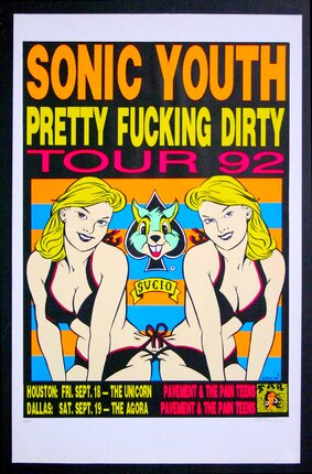 Sonic Youth Pretty Fuck Dirty Tour 92 | Original Vintage Poster ...