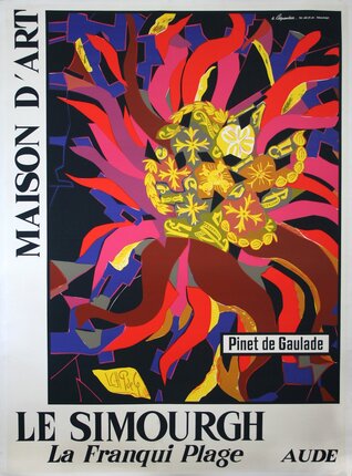 Le Simourgh - Maison d'Art - Le Franqui Plage | Original Vintage Poster ...