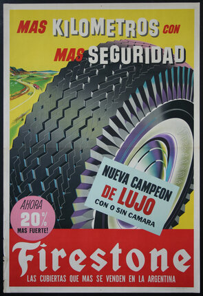 a poster with a tire on it