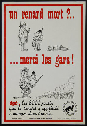 Un Renard Mort Merci Les Gars Signe Les 6000 Souris Que Le Renard S Appretait A Manger Dans L Annee Original Vintage Poster Chisholm Larsson Gallery