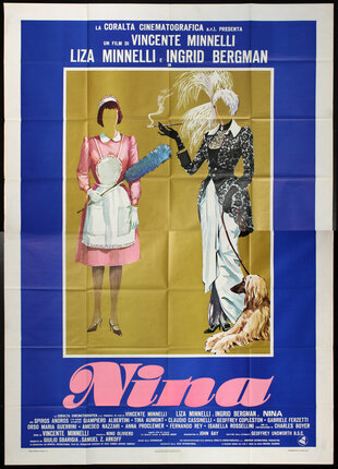 a poster of two women and a dog