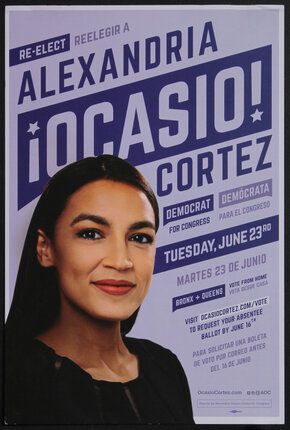 RE-ELECT Alexandria Ocasio Cortez 2020 (Purple) | Original Vintage ...