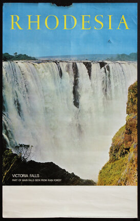 a poster of a large waterfall