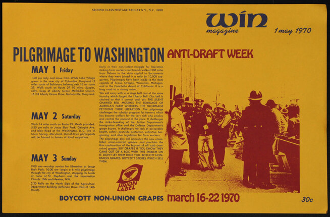 Win Magazine - Pilgrimage to Washington Anti-Draft Week - Boycott