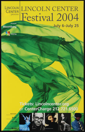 poster with green billowing fabric