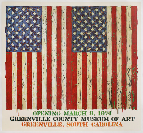 poster with two flags of the united states of america