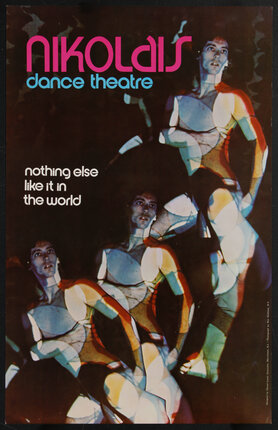 a poster of dancer multiplied by three with psychedelic lights