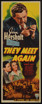 a movie poster with a man smoking a pipe