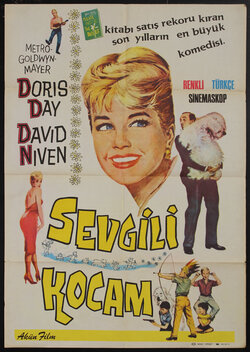 a movie poster with a woman's face and several other people standing, one is a man carrying a dog