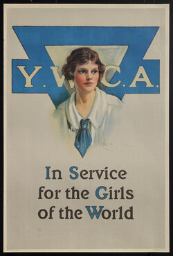 a poster with a woman in a tie