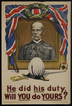 a poster of a military man