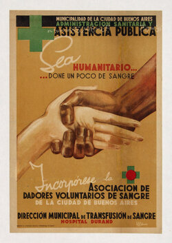 a poster with two hands gripped in a handshake.