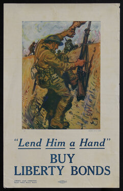 a poster of a soldier holding a gun