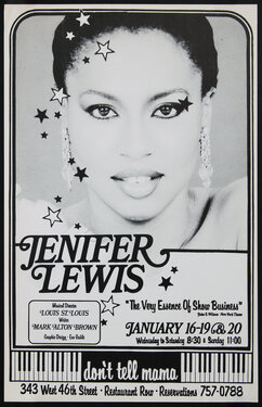 poster of a glamorous Black female performer with dangly earrings