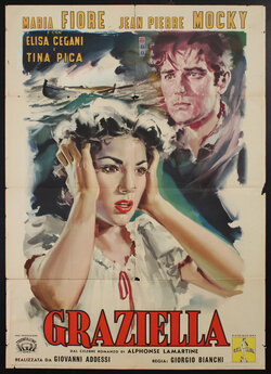 movie poster with a distressed woman holding her hands to her ears and a man's face to the upper right of her and a sea in the background